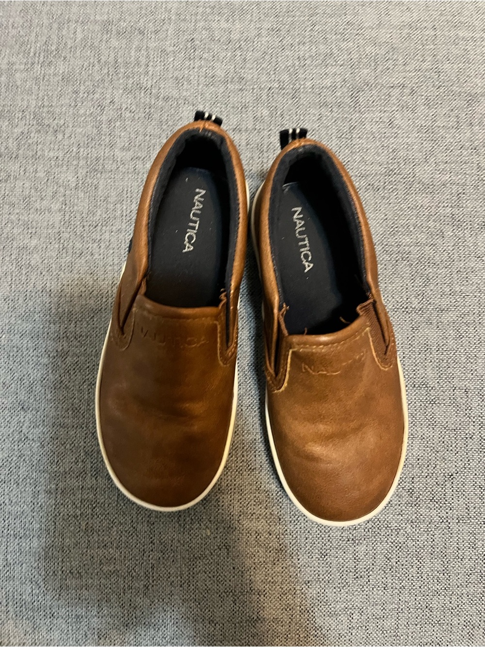 Nautica Kids Brown Slip-On Sneakers with White Sole